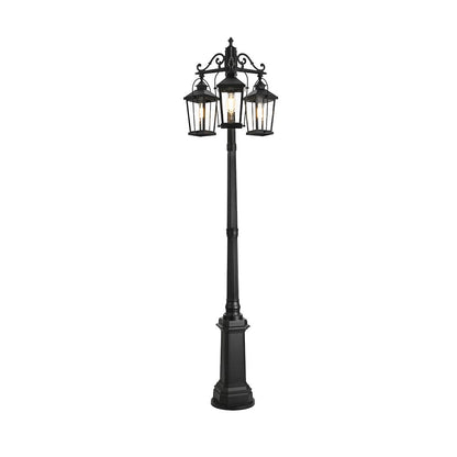 Luz 84 inch Outdoor Post light with pole in Black