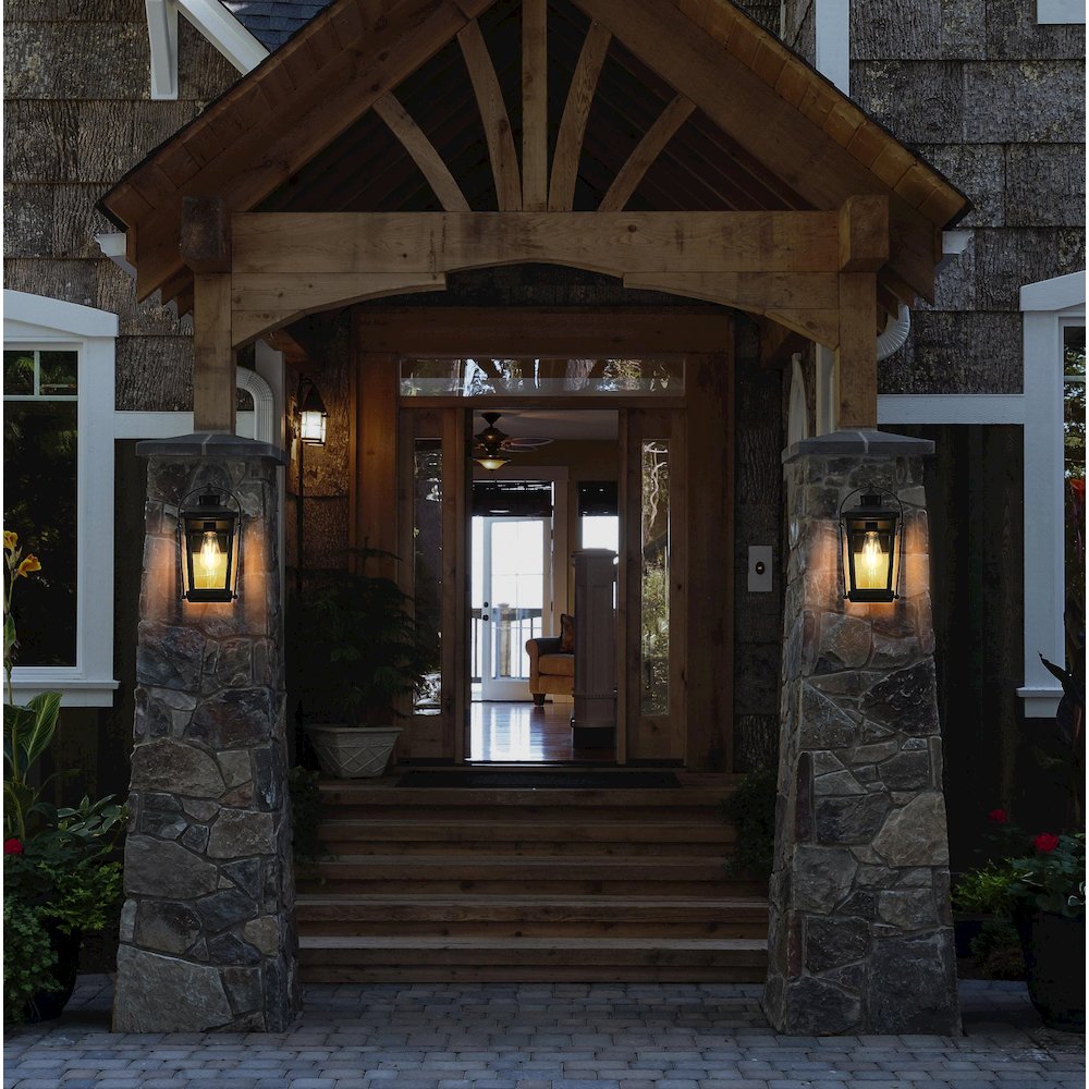 Luz 14 inch Outdoor Wall sconce in Black