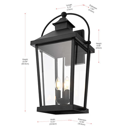 Luz 24 inch Outdoor Wall sconce in Black