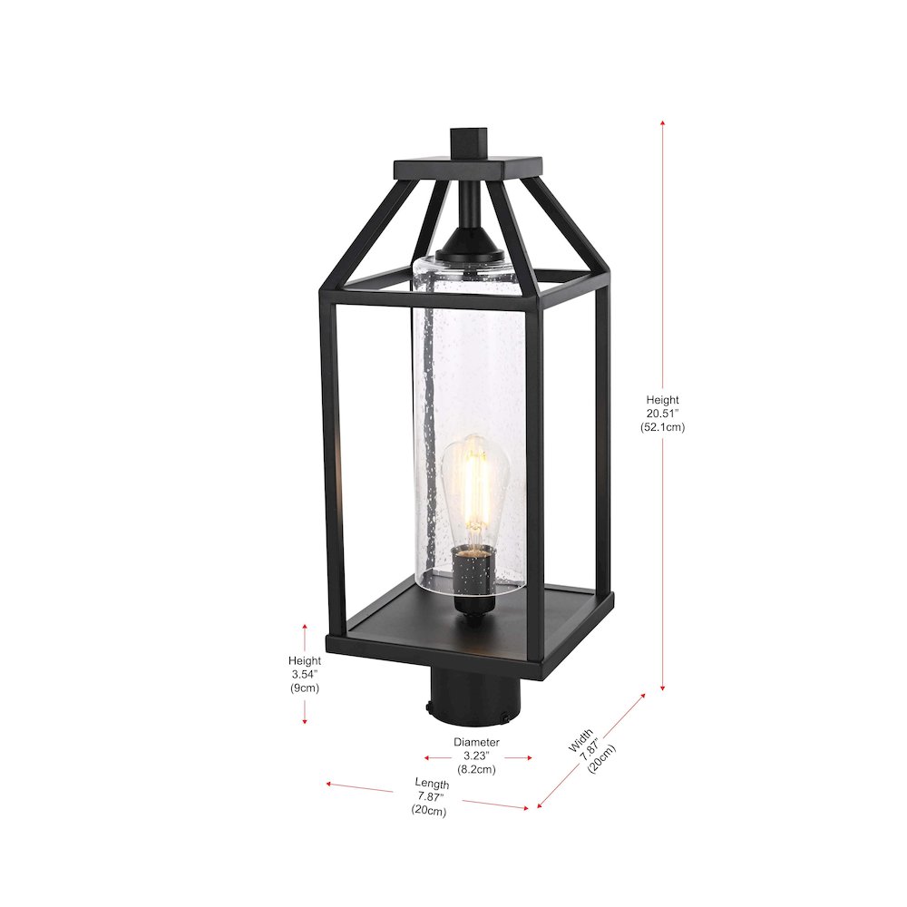 Zora 21 inch Outdoor Post light in Black