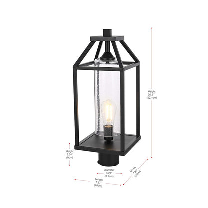 Zora 21 inch Outdoor Post light in Black