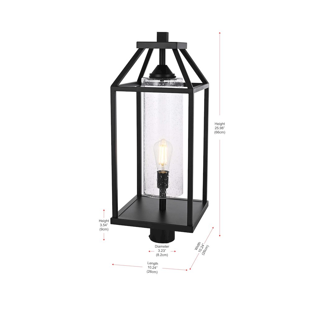 Zora 26 inch Outdoor Post light in Black