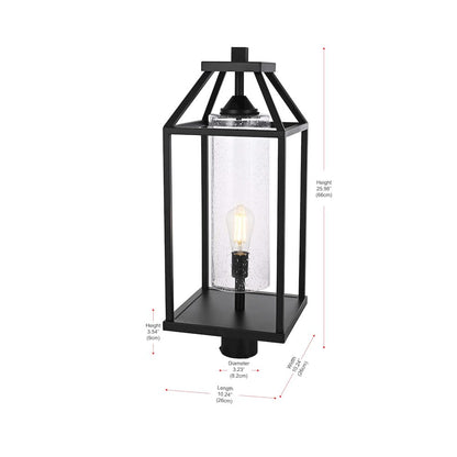 Zora 26 inch Outdoor Post light in Black