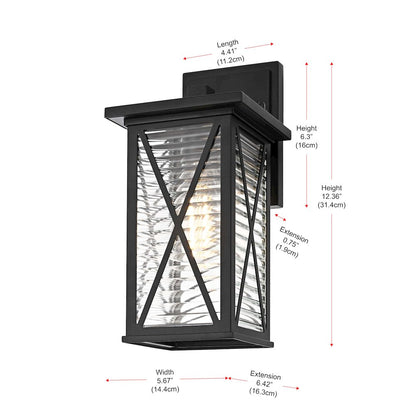 Jada 12 inch Outdoor Wall sconce in Black