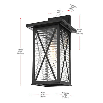 Jada 15 inch Outdoor Wall sconce in Black