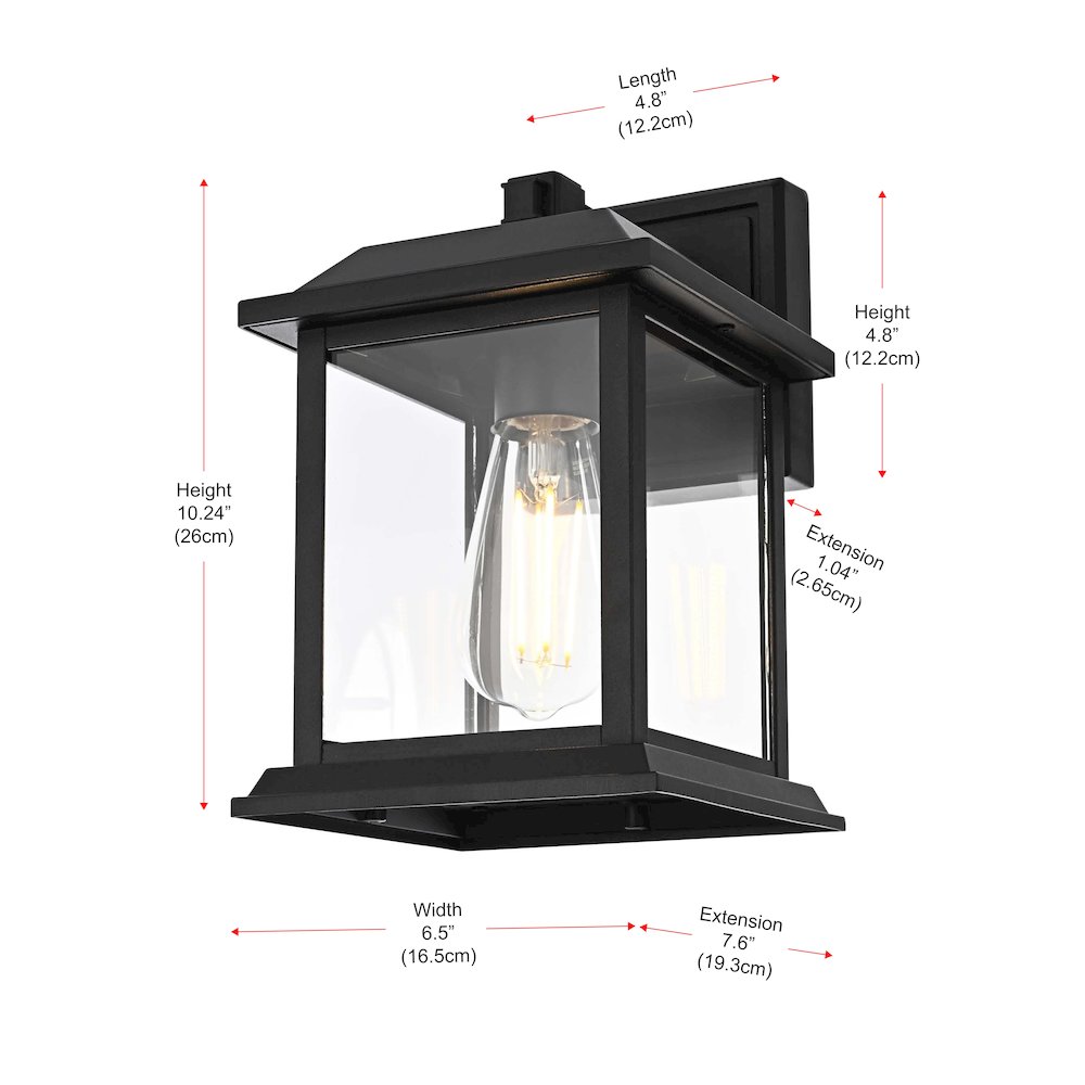 Araceli 10 inch Outdoor Wall sconce in Black