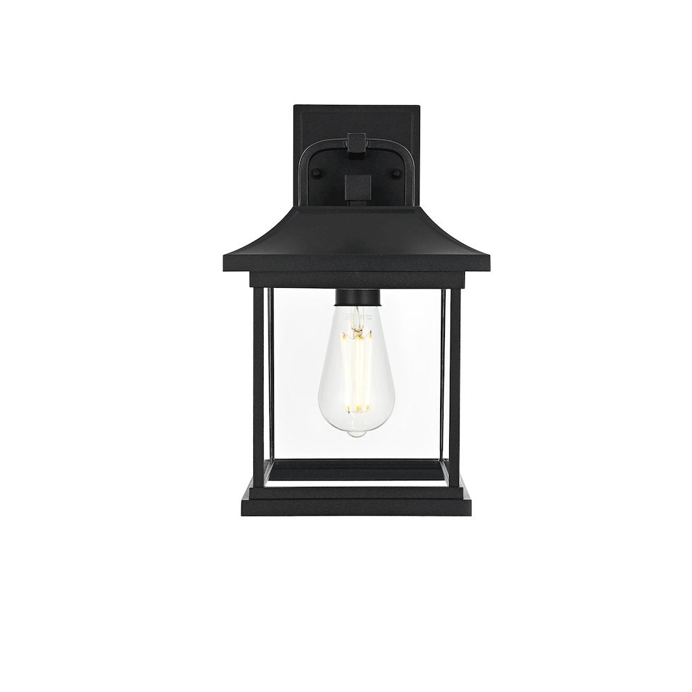 Saul 13 inch Outdoor Wall sconce in Black