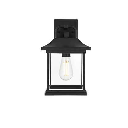 Saul 13 inch Outdoor Wall sconce in Black