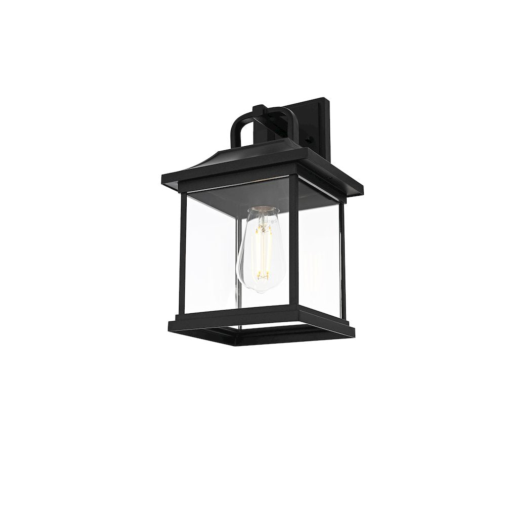 Saul 13 inch Outdoor Wall sconce in Black