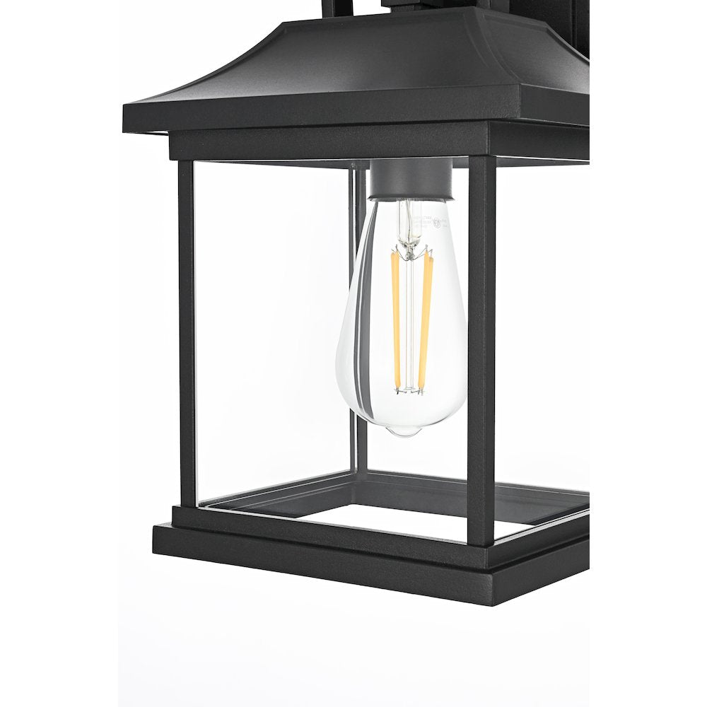 Saul 13 inch Outdoor Wall sconce in Black