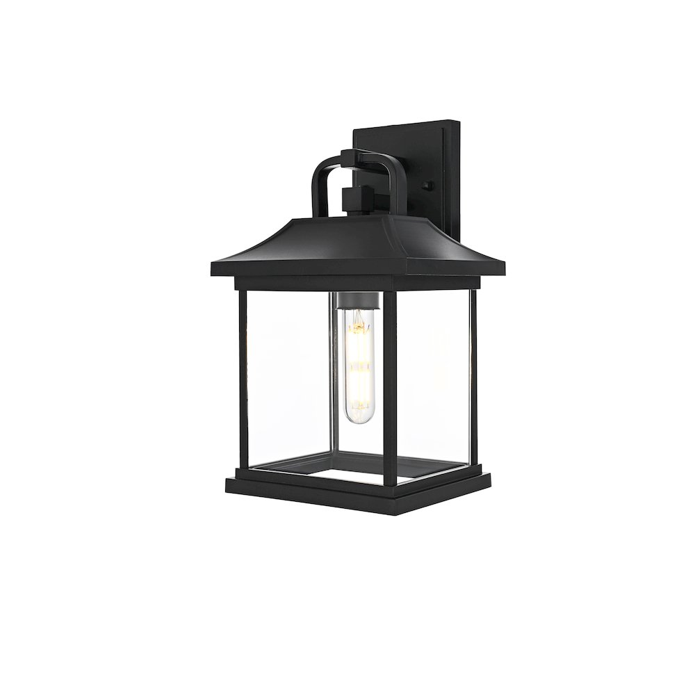 Saul 13 inch Outdoor Wall sconce in Black