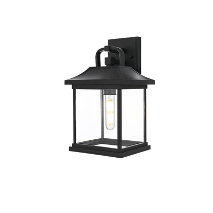Saul 13 inch Outdoor Wall sconce in Black