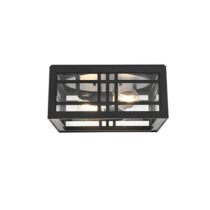 Harley 11 inch Outdoor Flush Mount in Black