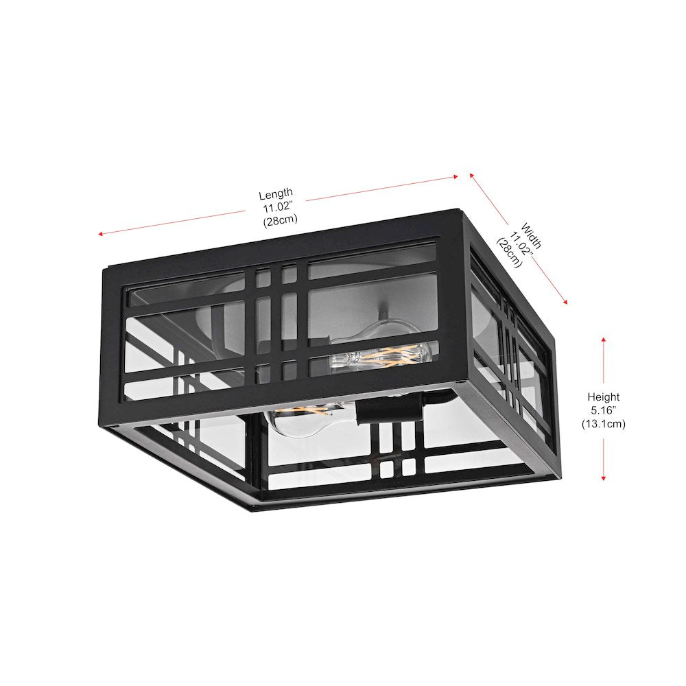 Harley 11 inch Outdoor Flush Mount in Black