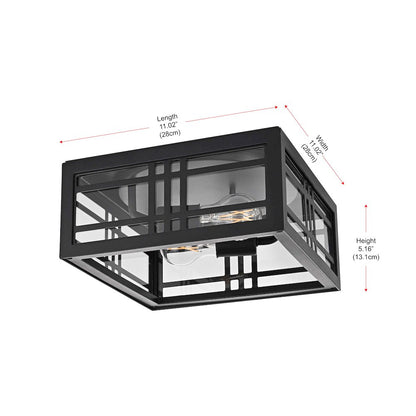 Harley 11 inch Outdoor Flush Mount in Black