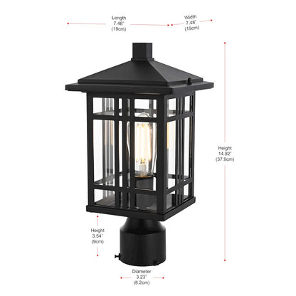 Harley 15 inch Outdoor Post light in Black