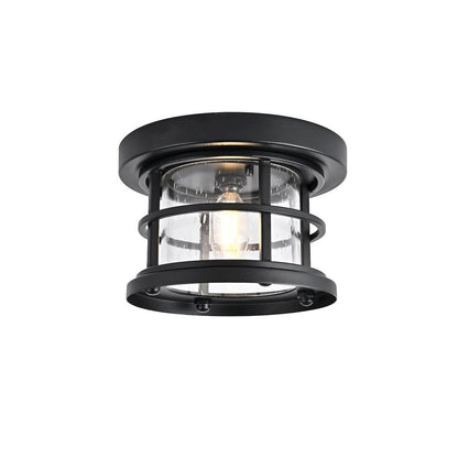 Carla 8 inch Outdoor Flush Mount in Black