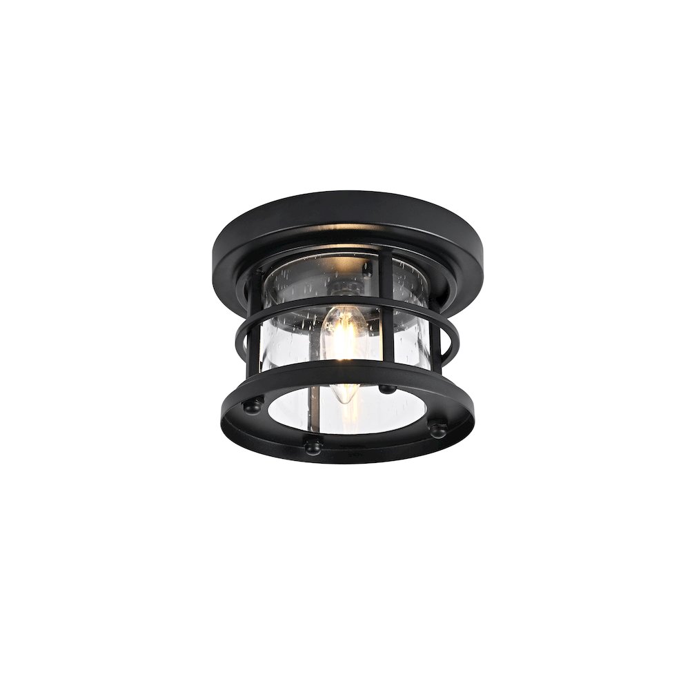 Carla 8 inch Outdoor Flush Mount in Black