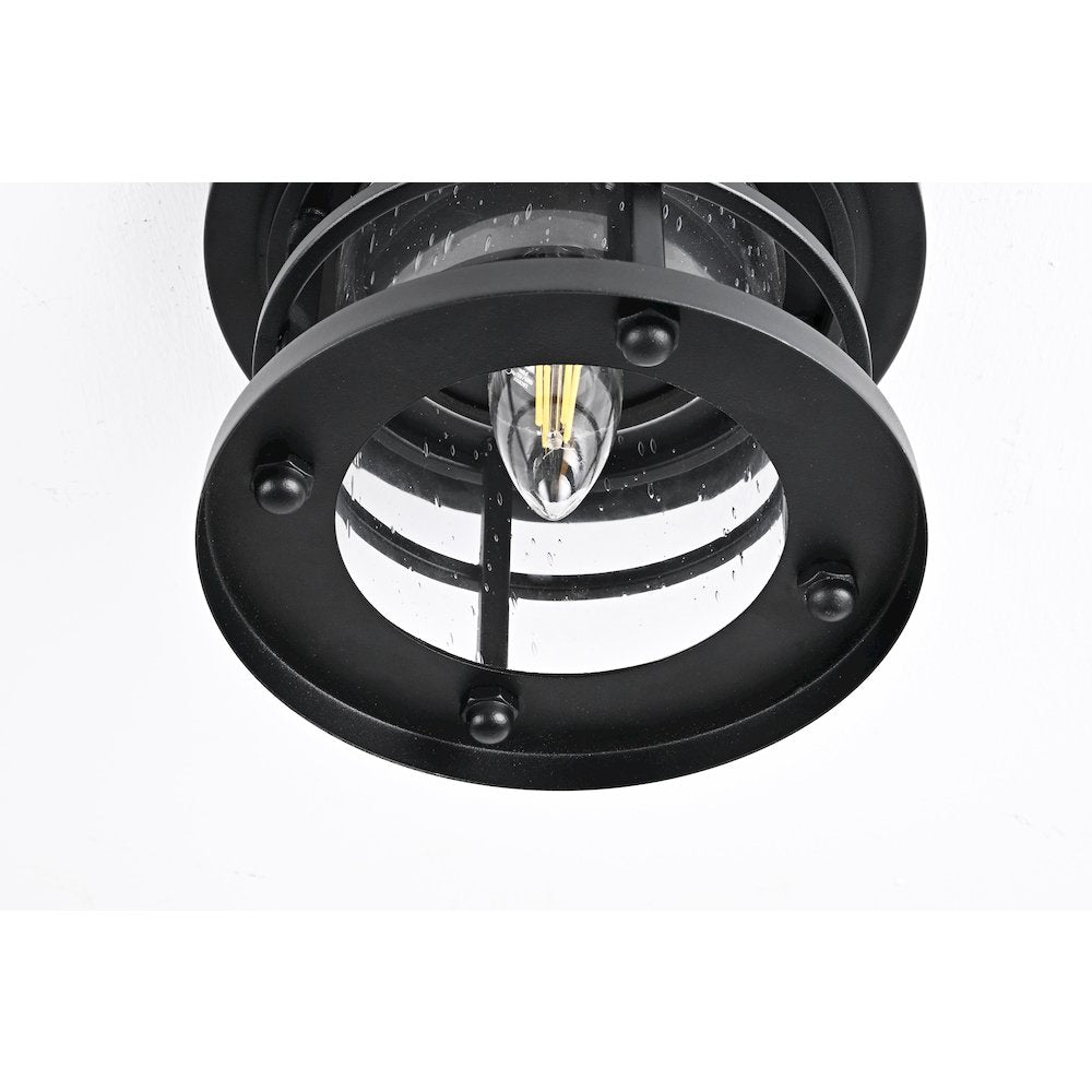 Carla 8 inch Outdoor Flush Mount in Black