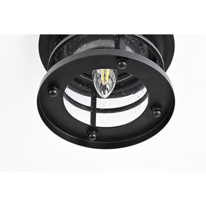 Carla 8 inch Outdoor Flush Mount in Black
