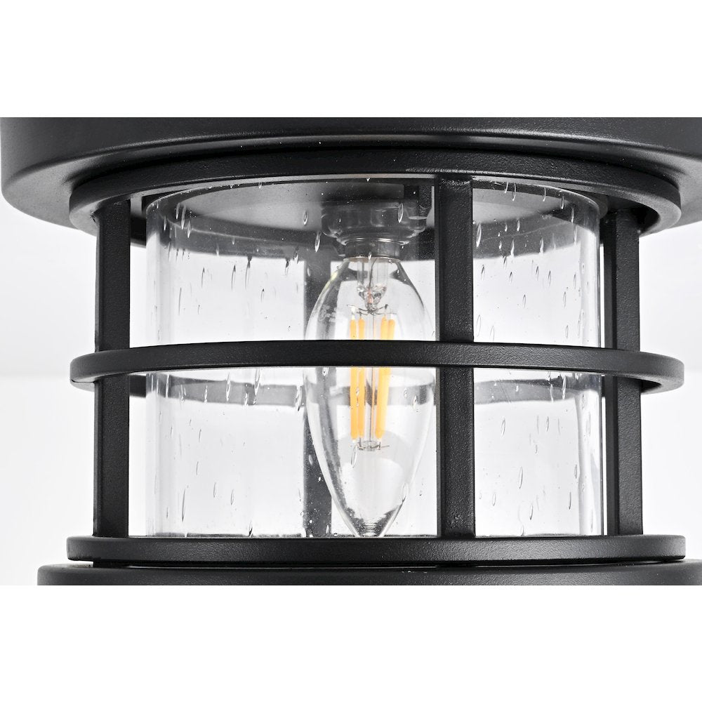 Carla 8 inch Outdoor Flush Mount in Black