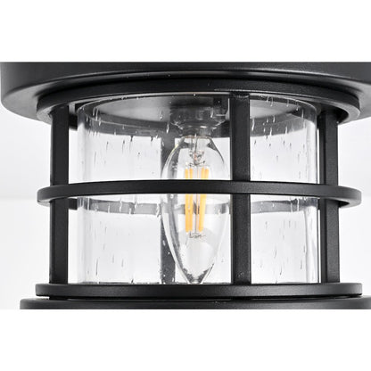 Carla 8 inch Outdoor Flush Mount in Black