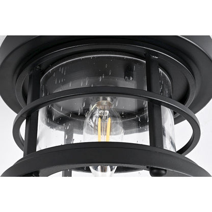 Carla 8 inch Outdoor Flush Mount in Black