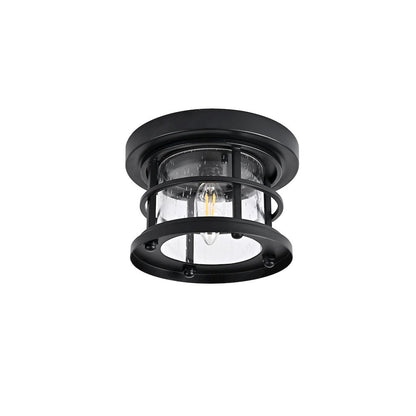 Carla 8 inch Outdoor Flush Mount in Black