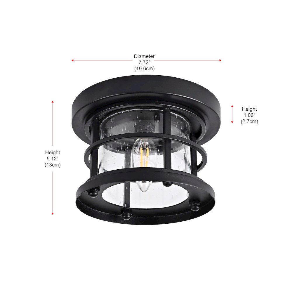 Carla 8 inch Outdoor Flush Mount in Black