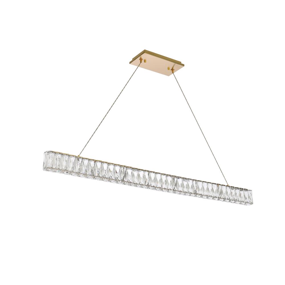 Monroe 47 inch LED linear pendant in gold