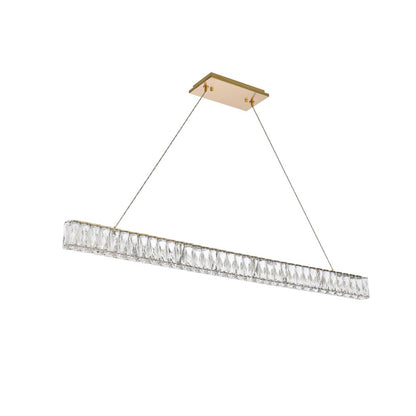 Monroe 47 inch LED linear pendant in gold