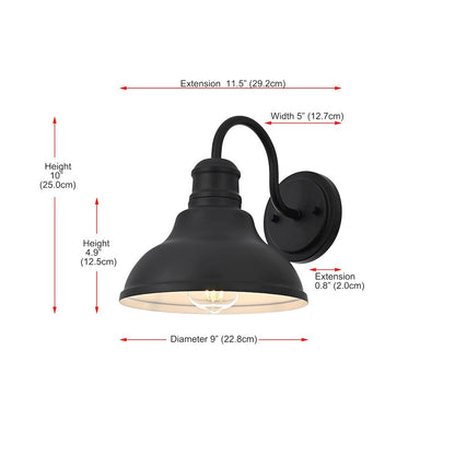Callen 9 Inch Outdoor Wall Sconce In Black