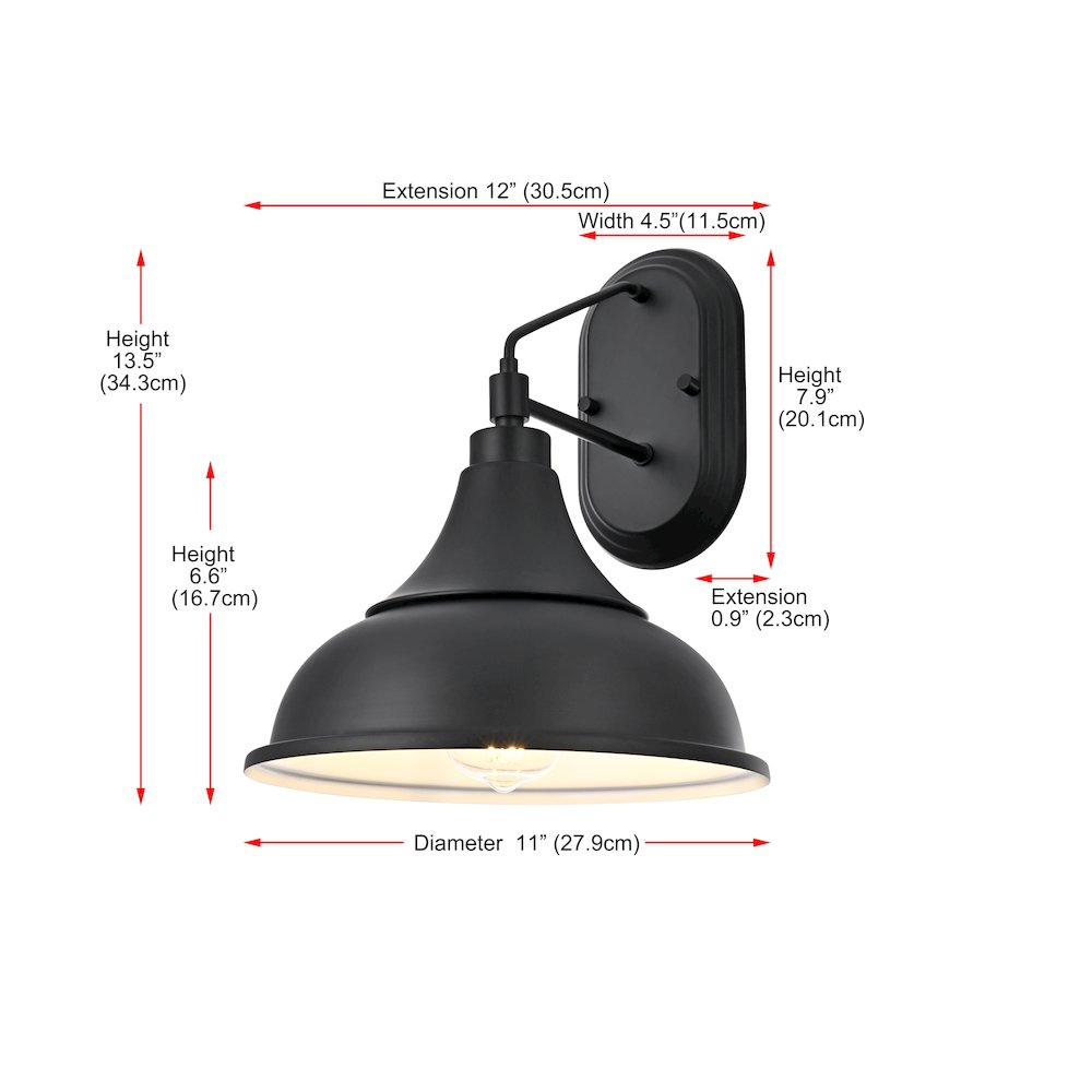 Elian 11 Inch Outdoor Wall Sconce In Black