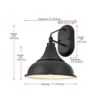 Elian 11 Inch Outdoor Wall Sconce In Black