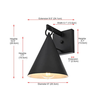 Hendrix 8 Inch Outdoor Wall Sconce In Black
