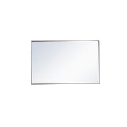 Metal frame rectangle mirror 18x28 inch in silver