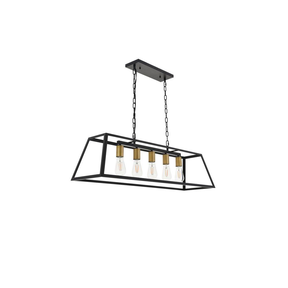 Resolute 5 light brass and black Pendant