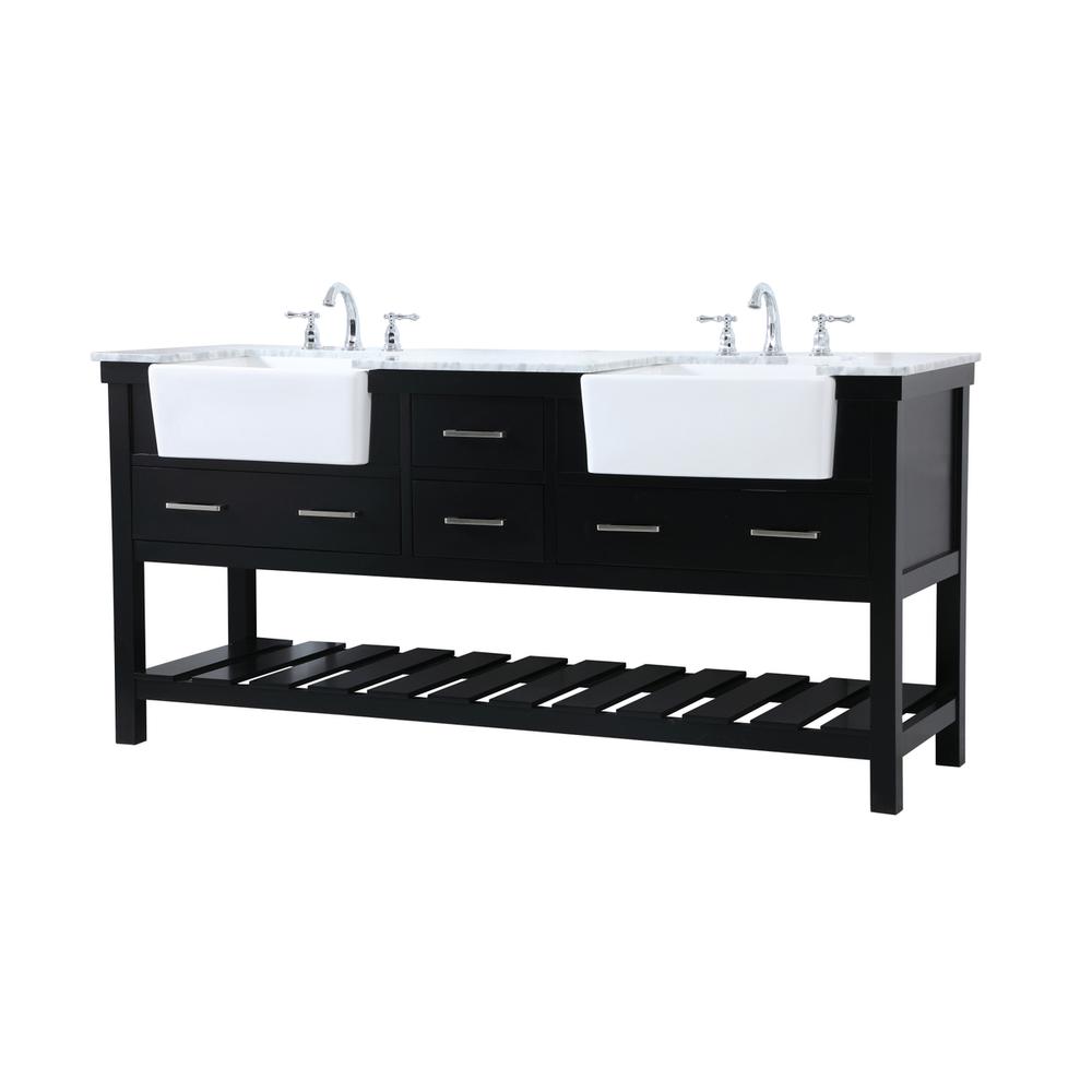 72 inch double bathroom vanity in black