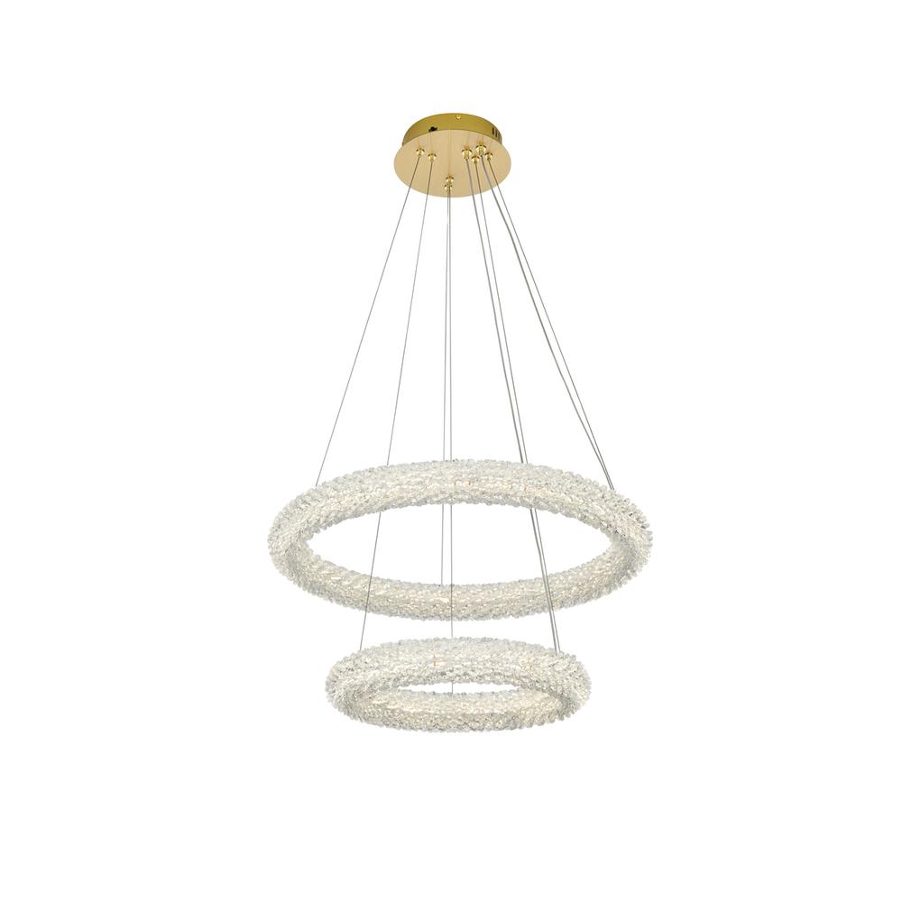 Bowen 24 inch Adjustable LED Chandelier in Satin Gold