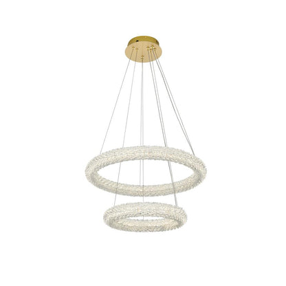 Bowen 24 inch Adjustable LED Chandelier in Satin Gold