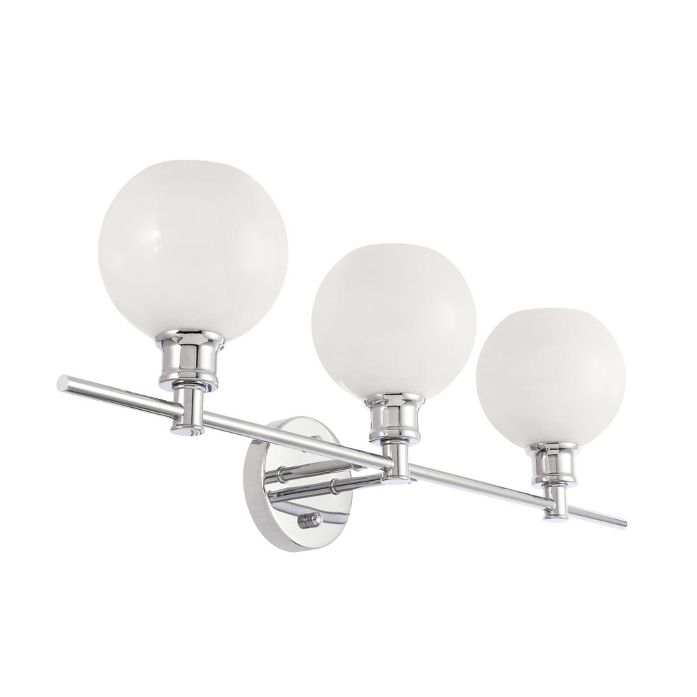 Collier 3 light Chrome and Frosted white glass Wall sconce