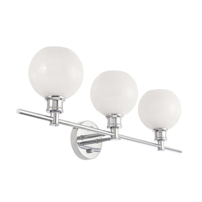 Collier 3 light Chrome and Frosted white glass Wall sconce