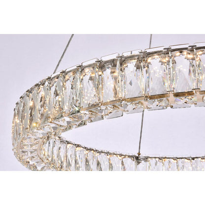 Monroe 26 inch LED round Single pendant in gold