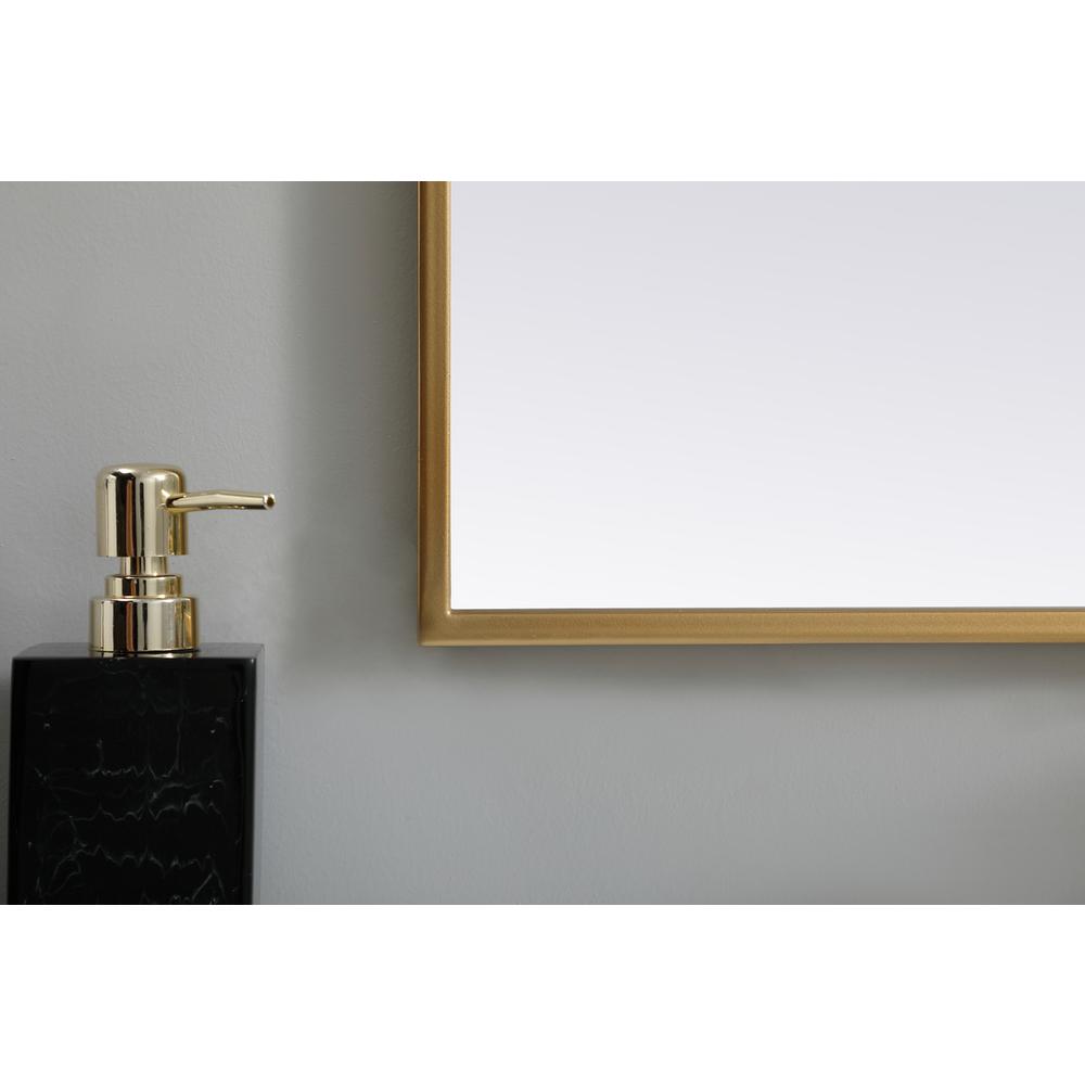 Metal Frame Arch Mirror 30x30 Inch in Brass