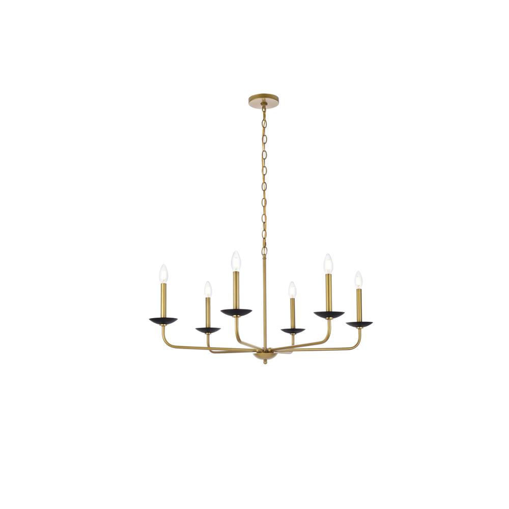 Cohen 36 inch pendant in black and brass