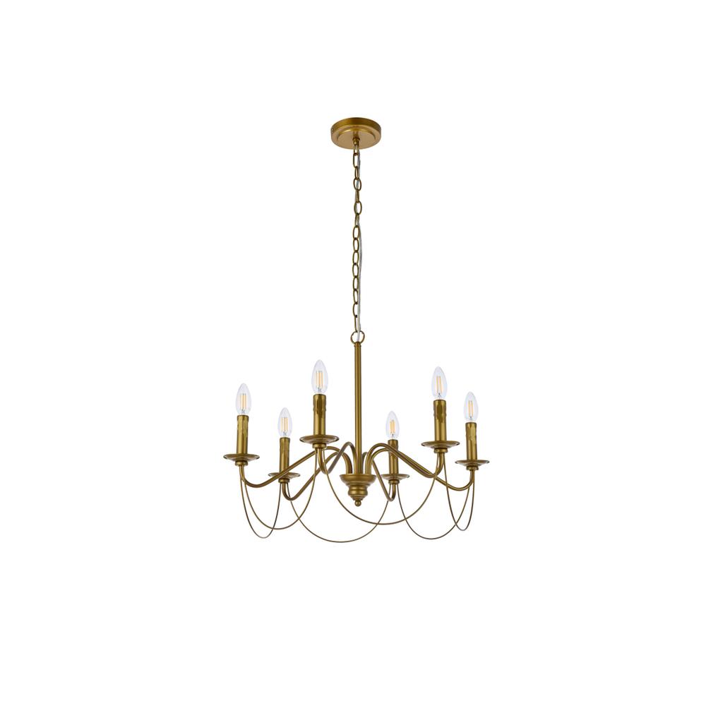 Westley 6 lights pendant in brass