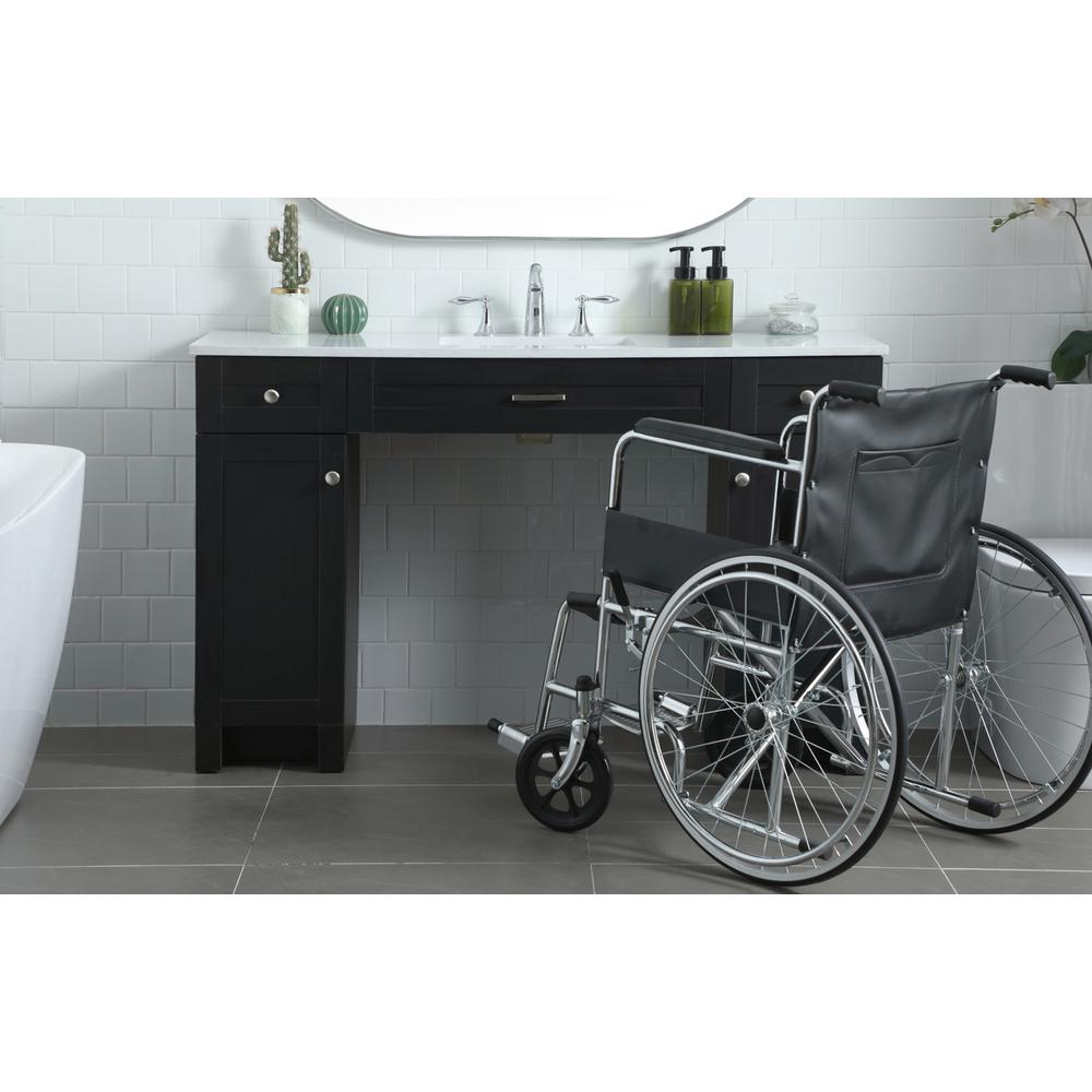 54 Inch ADA Compliant Bathroom Vanity In Black