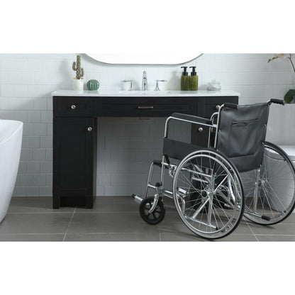 54 Inch ADA Compliant Bathroom Vanity In Black