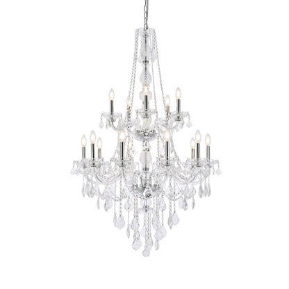Verona 15 light Chrome Chandelier Clear Royal Cut Crystal