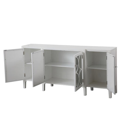 72 inch mirrored credenza in White